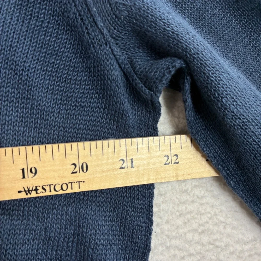 Banana‎ Republic Linen Sweater Mens L Blue V Neck Long Sleeve Pullover Summer